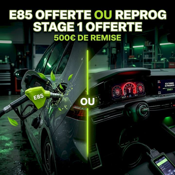 Conversion E85 offerte ou Reprog moteur Stage 1 offerte