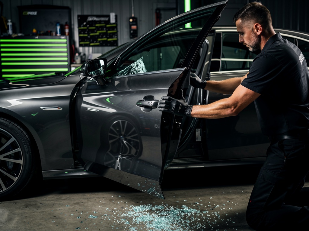 Remplacement de vitre latérale et custode par technicien Freeglass